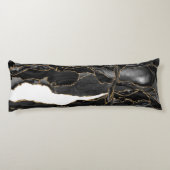 Black and Gold Glitzer Agate Seitenschläferkissen (Rückseite)