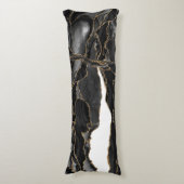 Black and Gold Glitzer Agate Seitenschläferkissen (Vorderseite Vertikal)