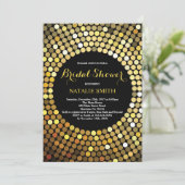 Black and Gold Glitzer Bridal Dusche Einladung (Stehend Vorderseite)