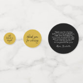 Black and Gold Glitzer Dust Abschluss Vielen Dank Konfetti (Vorderseiten)