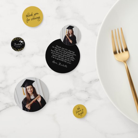 Black and Gold Glitzer Dust Abschluss Vielen Dank Konfetti (Gruppe)