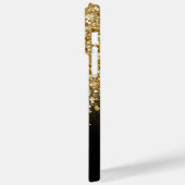 Black and Gold Glitzer Glam Case-Mate iPhone Hülle (Rückseite / Links)