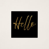 Black and Gold Glitzer Hello Business Card (Vorderseite)