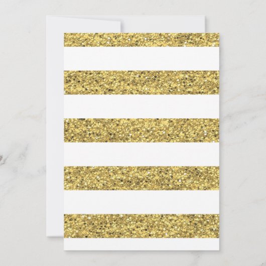 Black and Gold Glitzer Kinderdusche Einladung (Rückseite)