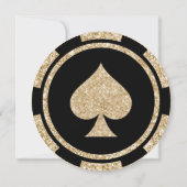 Black and Gold Glitzer Ladys Night Poker Chip Einladung (Rückseite)