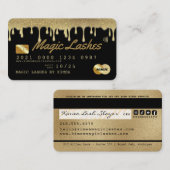 Black and Gold Glitzer Luxus Kreditkarte Visitenkarte (Vorne/Hinten)