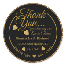 Black and Gold Glitzer Spread Liebe Vielen Dank