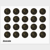 Black and Gold Glitzer Spread Liebe Vielen Dank Runder Aufkleber (Blatt)