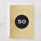 Black and Gold Glitzer Überraschung Party Geburtst Einladung (Rückseite)