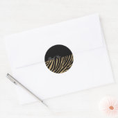 Black and Gold Glitzer Zebra Print Danke Runder Aufkleber (Umschlag)