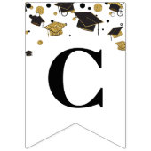 Black and Gold Glückwünsche | Graduierungspartei Wimpelkette (Erste Fahne)