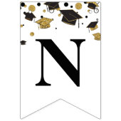 Black and Gold Glückwünsche | Graduierungspartei Wimpelkette (Dritte Fahne)