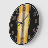 Black and Gold Goalie Mask Hockey Wall Clock Große Wanduhr (Winkel)