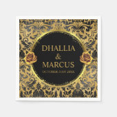 Black And Gold Goth Pattern Serviette (Vorderseite)