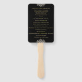 Black and Gold Gothic Floral Wedding Program Fächer (Rückseite)