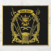Black and Gold Gothic Tribal Style Bierflaschenetikett (Einzelnes Label)