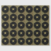 Black and Gold Graduation Geschenkpapier (Flach)