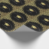 Black and Gold Graduation Geschenkpapier (Ecke)