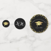 Black and Gold Graduation Konfetti (Rückseiten)