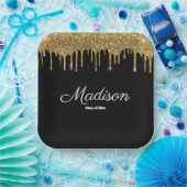 Black and Gold Graduation Party Class of 2025 Pappteller (Party)