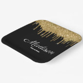 Black and Gold Graduation Party Class of 2025 Pappteller (Gewinkelt)