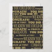 Black and Gold Graduation Party Einladung (Rückseite)