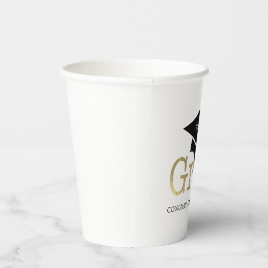 Black and Gold Graduation Party Paper Cup Pappbecher (Rechts)