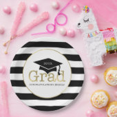 Black and Gold Graduation Party Pappteller (Party)