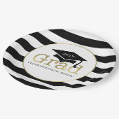 Black and Gold Graduation Party Pappteller (Schrägansicht)