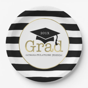 Black and Gold Graduation Party Pappteller