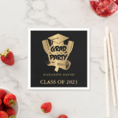 Black and Gold Graduierungsparty Serviette (Beispiel)