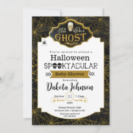 Black and Gold Halloween Baby Showeinladung Karte