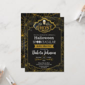 Black and Gold Halloween Baby Showeinladung Karte (Vorderseite/Rückseite Beispiel)