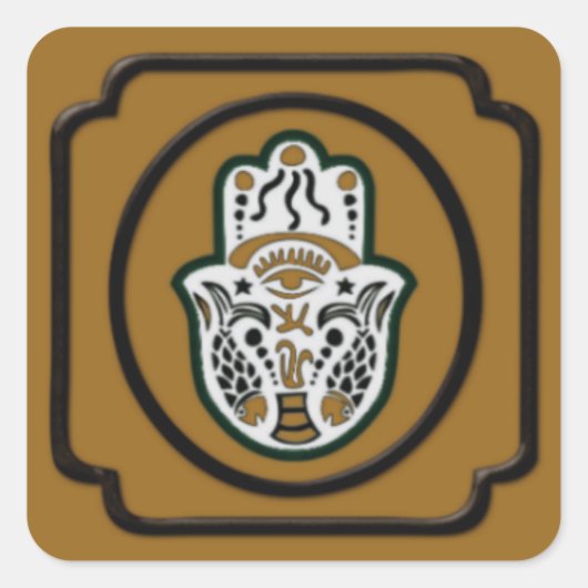 Black and Gold Hamsa Sticker (Vorderseite)