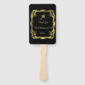 Black and Gold Hand Fans Fächer (Vorderseite)
