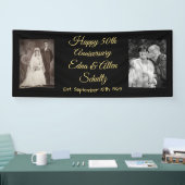 Black and Gold Happy 50th Anniversary Banner (Messe)