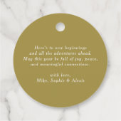 Black and Gold Happy New Year Calligraphy Wreath Geschenkanhänger (Rückseite)