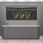 Black and Gold Heart Salon Business Banner