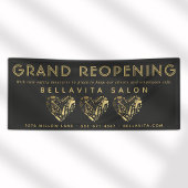 Black and Gold Heart Salon Business Banner