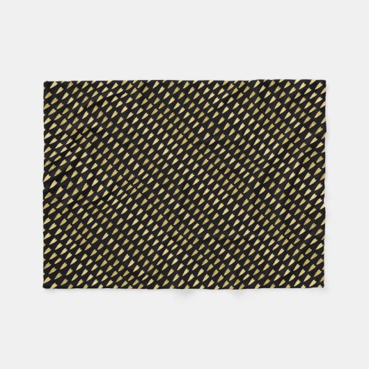 Black and Gold Hearts Fleecedecke (Vorderseite (Horizontal))