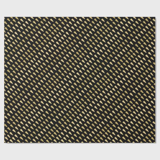 Black and Gold Hearts Geschenkpapier (Flach)