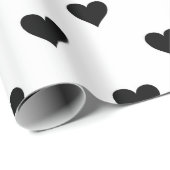 Black and Gold Hearts Geschenkpapier (Rolleneckpunkt)