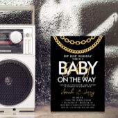 Black and Gold Hip Hop Baby Dusche Einladung