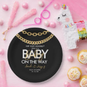 Black and Gold Hip Hop Baby Dusche Pappteller (Party)