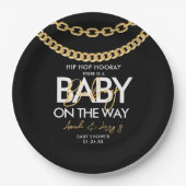 Black and Gold Hip Hop Baby Dusche Pappteller (Vorderseite)