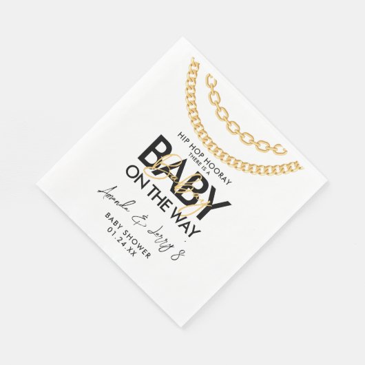 Black and Gold Hip Hop Baby Dusche Serviette (Ecke)