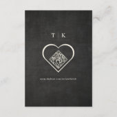 Black and Gold Hochzeitsempfangskarte Begleitkarte (Rückseite)