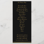 Black and Gold Hochzeitsfeierprogramme Programm (Rückseite)