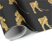 Black and Gold Hockey-Thema Geschenkpapier (Rolleneckpunkt)