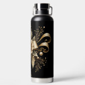 BLACK AND GOLD HOLIDAY CHRISTMAS BOWS AND RIBBONS TRINKFLASCHE (Rückseite)